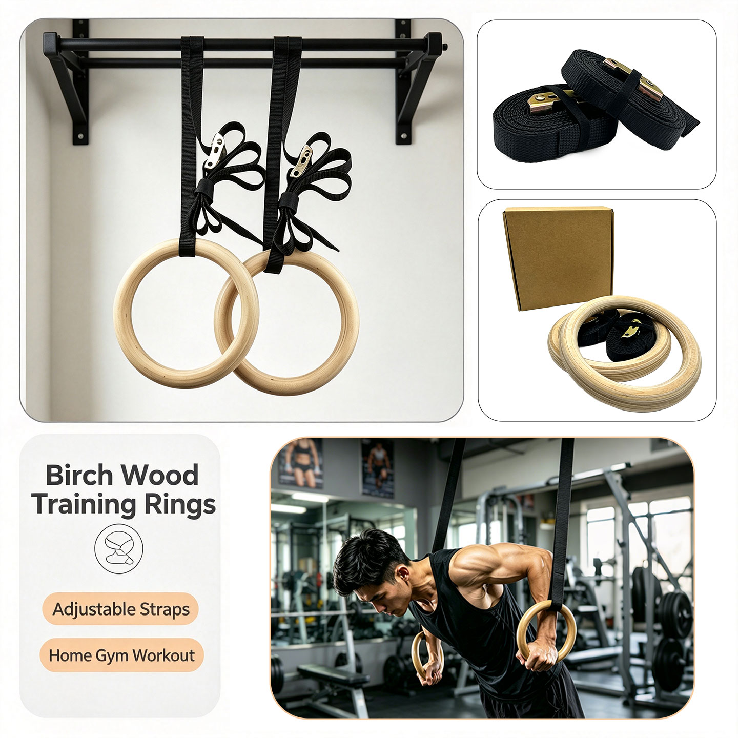 Cincin Senam Kayu Birch, denga - Gymnastic Ring Wood ulasan dan harga