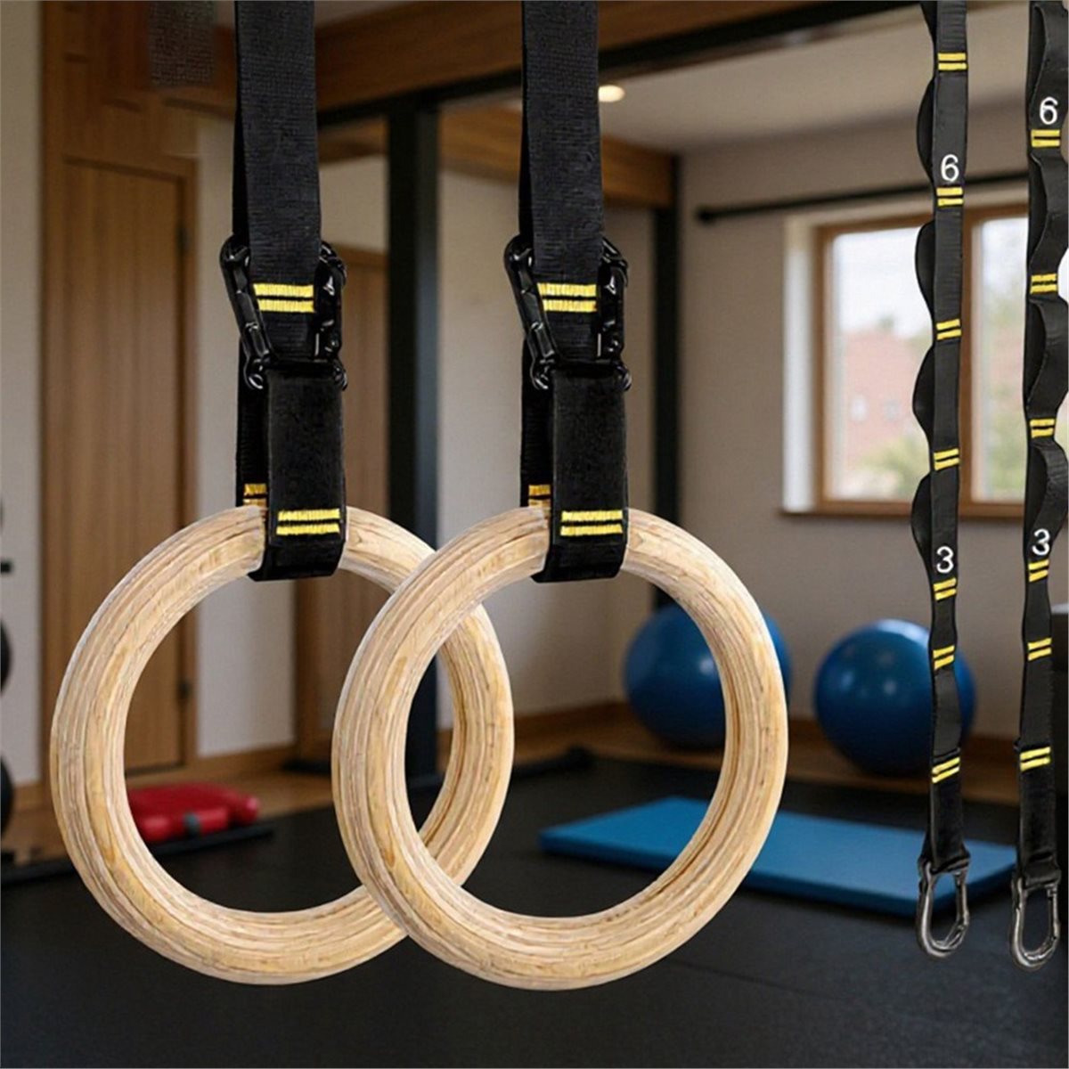 Promosi Musim Panas 2Pcs Cinci - Gymnastic Ring Wood ulasan dan harga